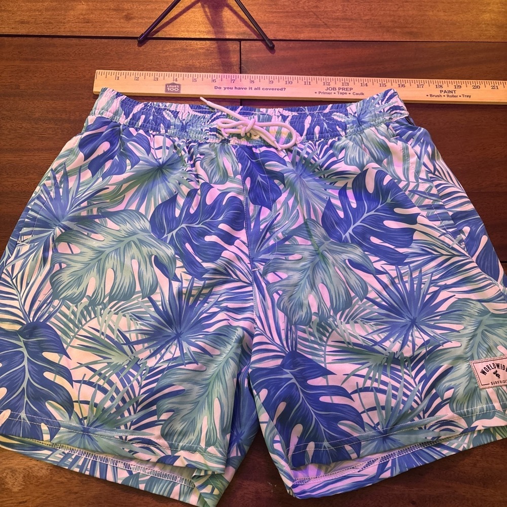Manfinity Men's Lined Swim Trunks‎ Tropical Sz Large